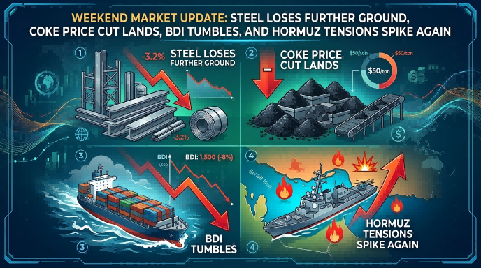 Weekend Market Update: Steel Loses Further Ground, Coke Price Cut Lands, BDI Tumbles, and Hormuz Tensions Spike Again