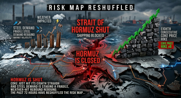 Weekend Market Update: Hormuz Shuts Down, Coke Costs Surge Again, and Steel Demand Shows Fragile Rebound